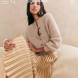 Sezane Othello Cardigan Light Beige - Size S